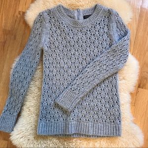 Banana republic gray open weave wool sweater xs